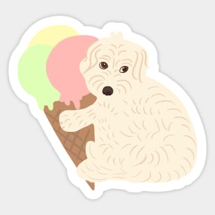 Don't Touch my Ice Cream Maltipoo Dog Sticker